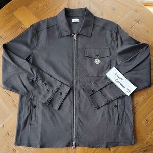 Moncler Black Gabardine Zip-Up Shirt Jacket size XL (New)